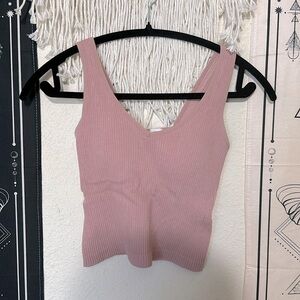Altar’d state pink ribbed tank top. Cute summer tank top cozy